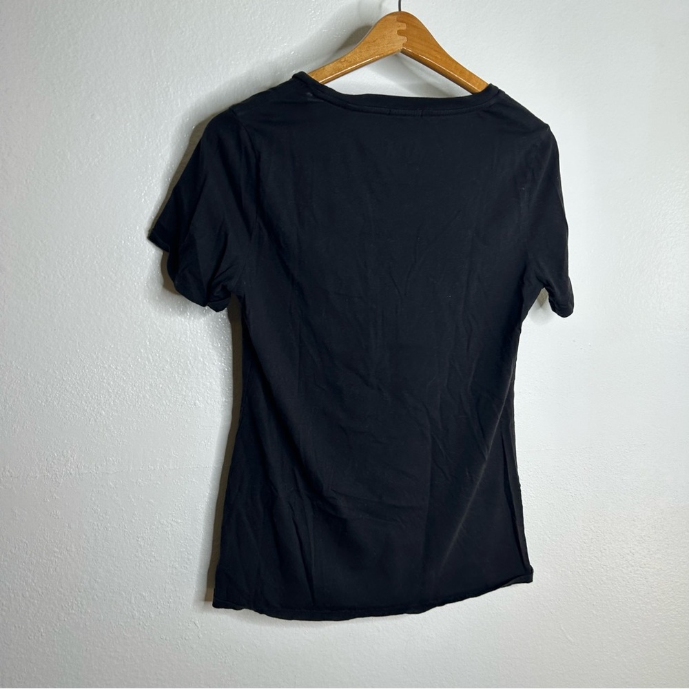 ATM 100% Cotton Black Scoop Neck Short Sleeve T - Shirt Top Size Medium - Picture 10 of 14